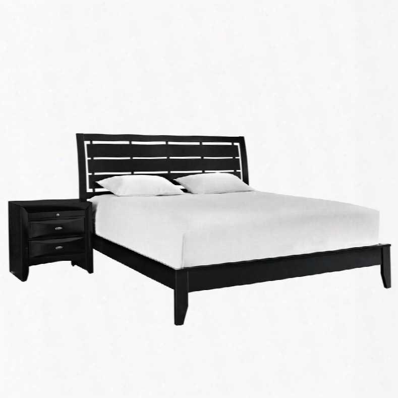 Mod-5103-blk-set Olivia 2 Piece Queen Bedroom Set In Black