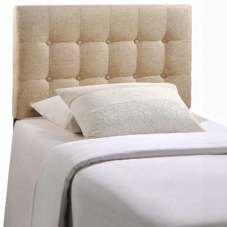 Mod-5176-bei Emily Twin Fabric Headboard In Beige