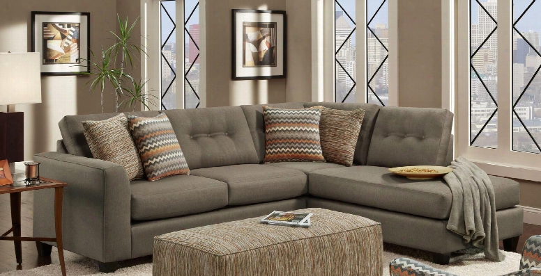 Phoenix Fs15156-fm 2 Pc Sectional Sofa With Left Arm Facing Sofa Right Arm Facing Chaise And Toss Pillows In Fandango