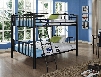 938-137 66" Heavy Metal Full Over Full Bunk Bed with Sturdy Step Ladder in Black