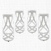 EEI-1361-WHI Ribbon Bar Stool Set of 4 in White