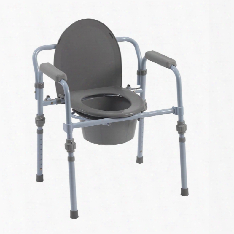 Rtl111448kdr Folding Bedside Commode With Bucket And Splash
