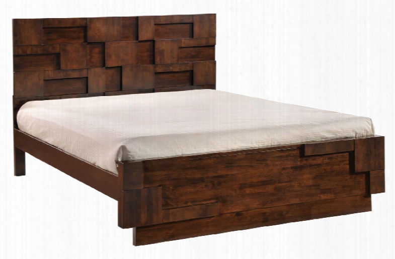 San Diego Collection 800312 79" King Bed With Slat Fabricate And Solid Rubberwood Materials In Walnut