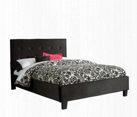 Young Parisian Collection 65157a Twin Size Platform Bed With Faux Leather Upholstery In Black