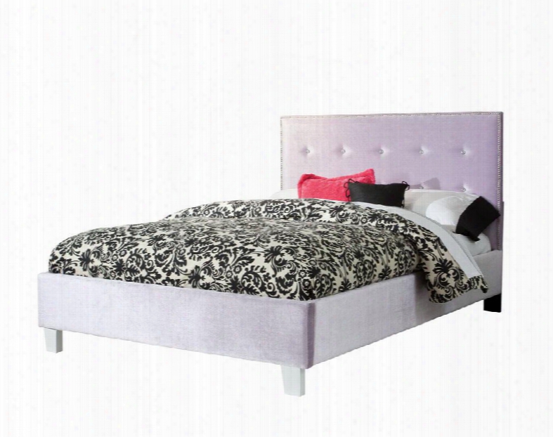 Young Parisian Collection 65163a Full Size Bed With Polyester Velvet Upholstery In Lavender