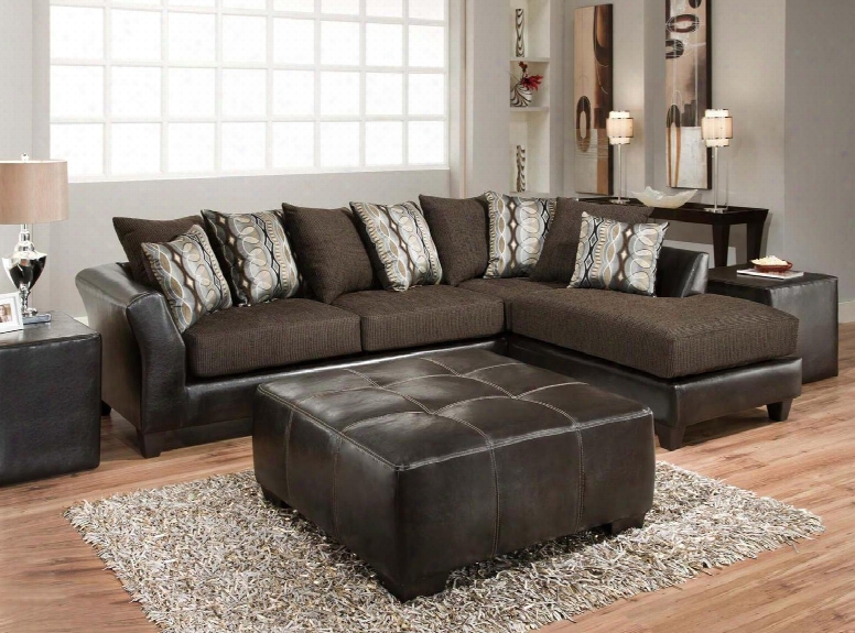 Zeta 424174-01-sec 2 Pc Sectional Sofa With Left Arm Facing Sofa And Right Arm Facing Chaise In Jefferson Chocolate And Rip