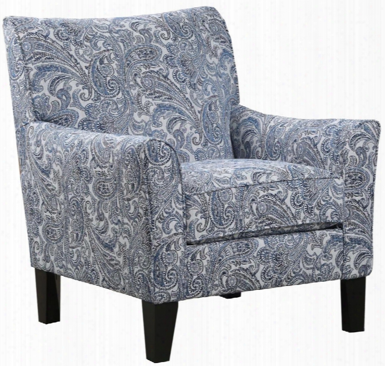 2162-012 Zulu Indigo 32" Accent Chair With Tapered Wood Legs Flared Arms High-dens Ity Foam Seat Cushion Hardwood Lumber Frame And Fabric