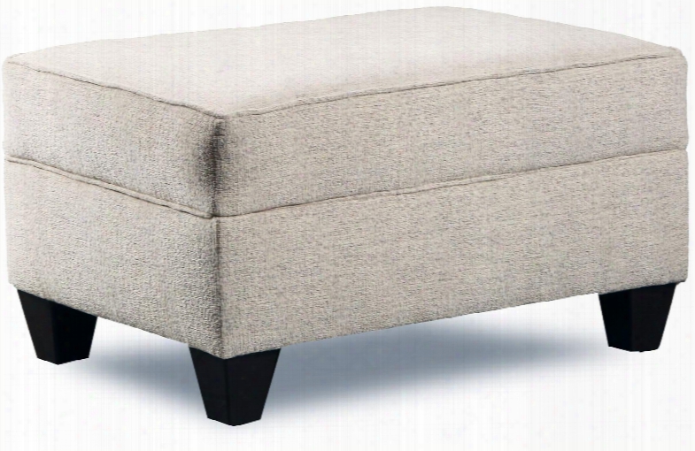 9175br-095 Della Linen 36" Ottoman With Tapred Legs Sinuous Wire Springs Hardwood Lumber Frake And Chenille Fabric