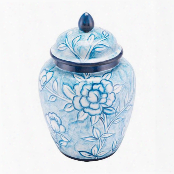A11080 Flower Temple Jarr Small Blue And