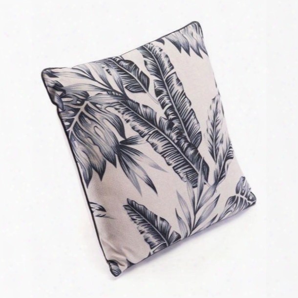 A11095  Black Leaves Pillow Black &