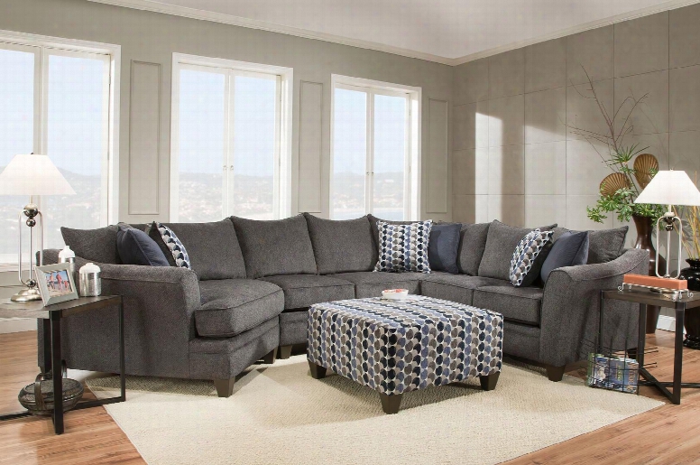 Albany Collection 6485097sec 2 Pc Sectional Set With Sectional Sofa + Ottoman In Slate And Ink