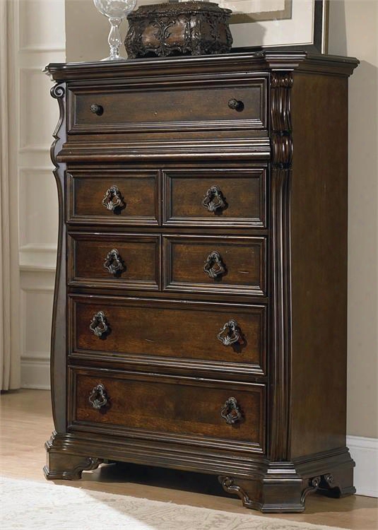 Arbor Place Collection 575-br41 42" Chest With 6 Drawers English Dovetail Construction And Full Extension Glides In Brownstone