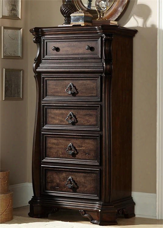 Arbor Place Collection 575-br42 30" Lingerie Chest With 6 Drawers English Dovetail Construction And Full Extension Glides In Brownstone