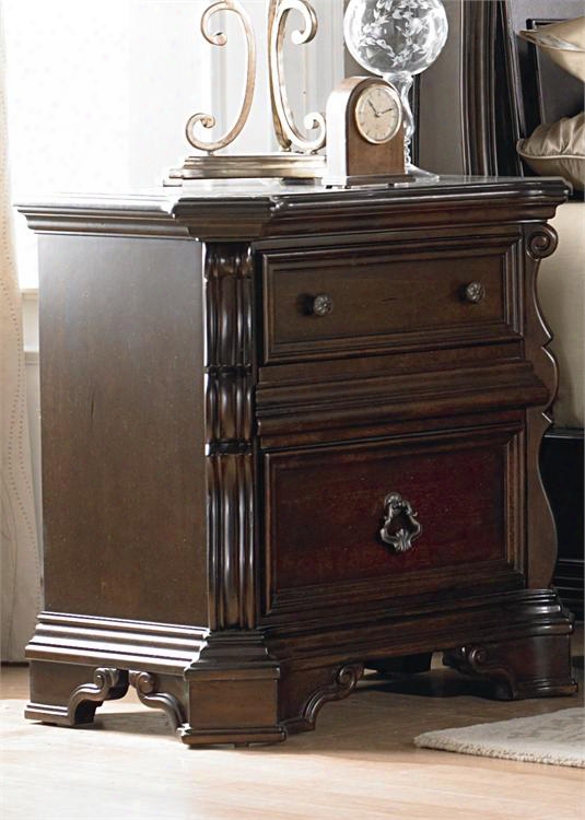 Arbor Place Collection 575-br61 30" Night Stand With 2 Drawers English Dovetail Construction And Full Extension Glides In Brownstone