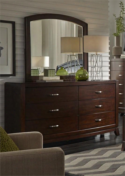 Avalon Collection 505br-dm 2-piece Bedroom Set With Dresser And Mirror In Dark Truffle