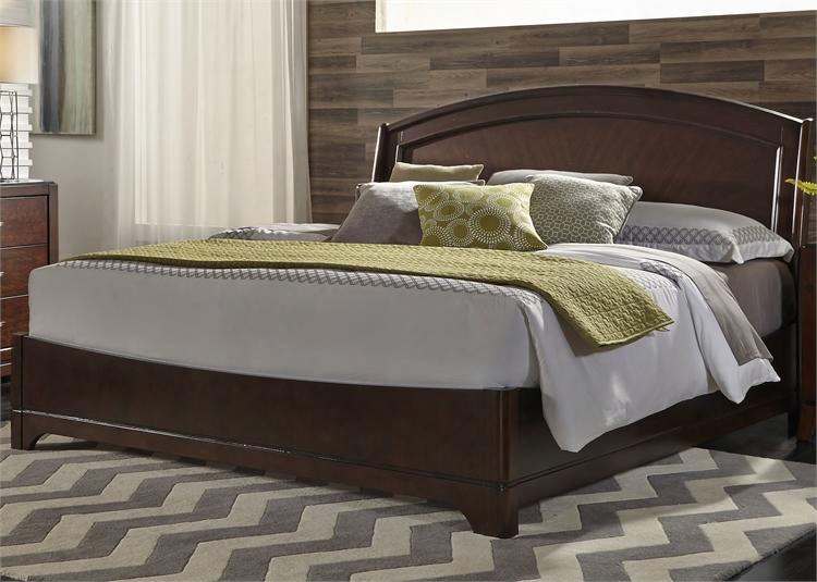 Avalon Collection 505-br-kpl King Panel Bed With Molding Details Tapered Feet And Bolt-on Rail System In Dark Truffle