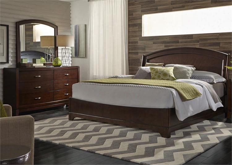 Avalon Collection 505-br-kpldm 3-piece Bedroom Set With King Panel Bed Dresser And Mirror In Dark Truffle