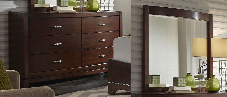 Avalon Collection 505-br-odm 2-piece Bedroom Set With Dresser And Lighted Mirror In Dark Truffle