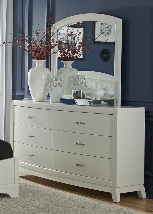 Avalon Ii Collection 205-br-dm 2-piece Bedroom Set With Dresser And Mirror In White