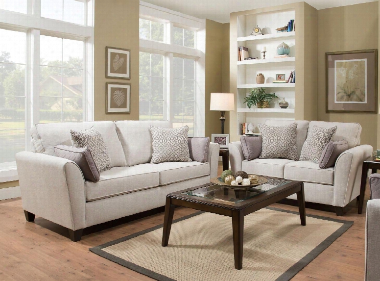 Bennington Collection 70810302 2 Pc Living Room Set With Sofa + Loveseat In Stone