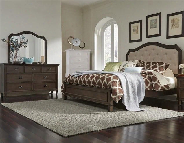 Berkley Heights Collection 102-br-kpbdm 3-piece Bedroom Set With King Panel Bed Dresser And Mirror In Antique Washed Wwalnut