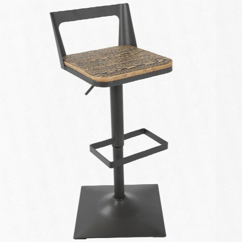 Bs-samr Gy+bn Samurai Industrial Barstool With Grey Frame And Brown