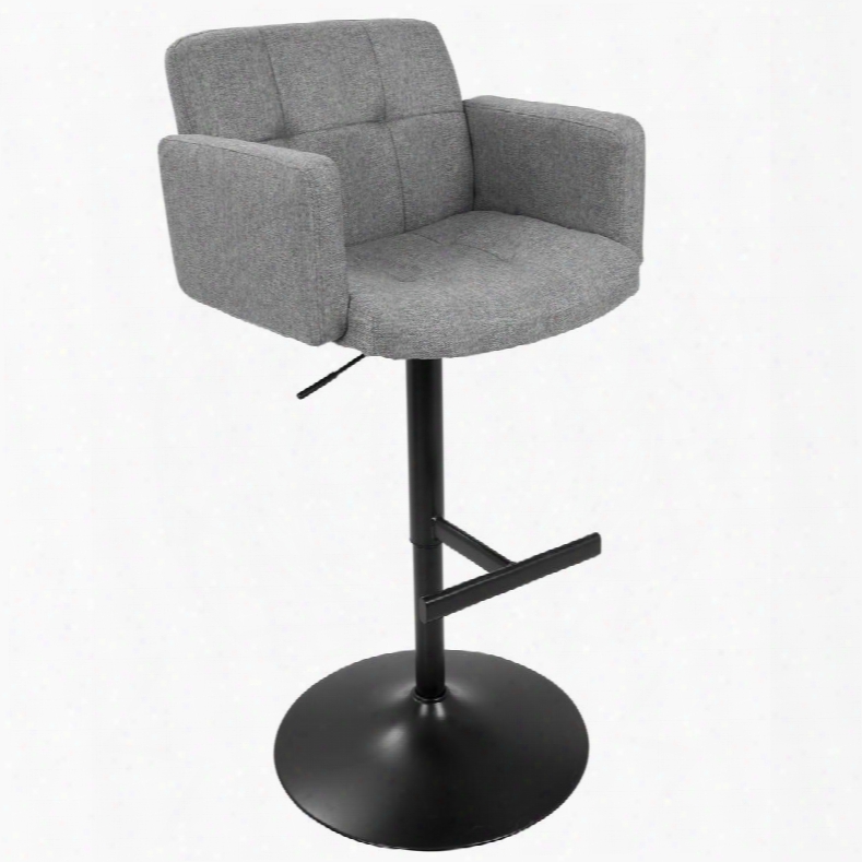 Bs-stout Bk+gy Stout Elevation Adjustable Barstool In Black And Grey With