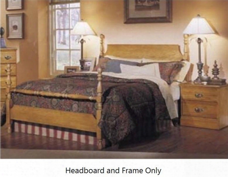 Carolina Oak 237240-982000-79091 63" Full Sized Be D With Metal Frame And Poster Headboard In Golden