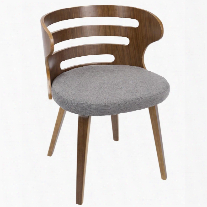 Ch-cosi Wl+gy Cosi Mid-century Modern Chair In Walnut And Grey