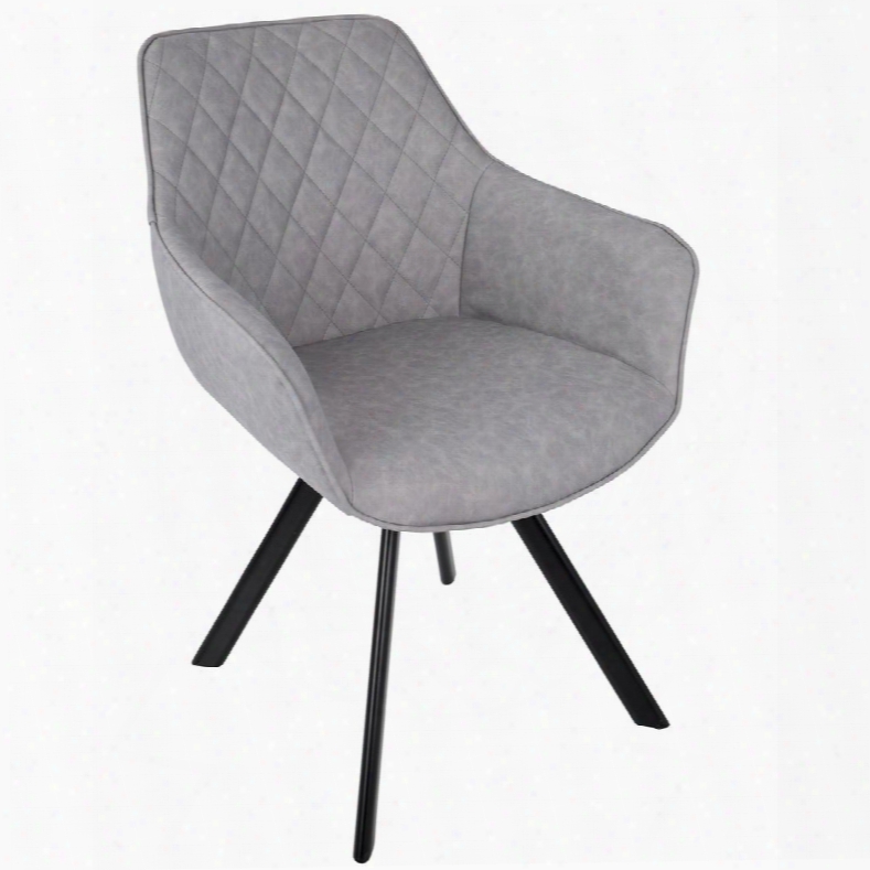 Ch-outlw Bk+gy2 Outlaw Industrial Dining / Accent Chair In Grey Pu - Set Of