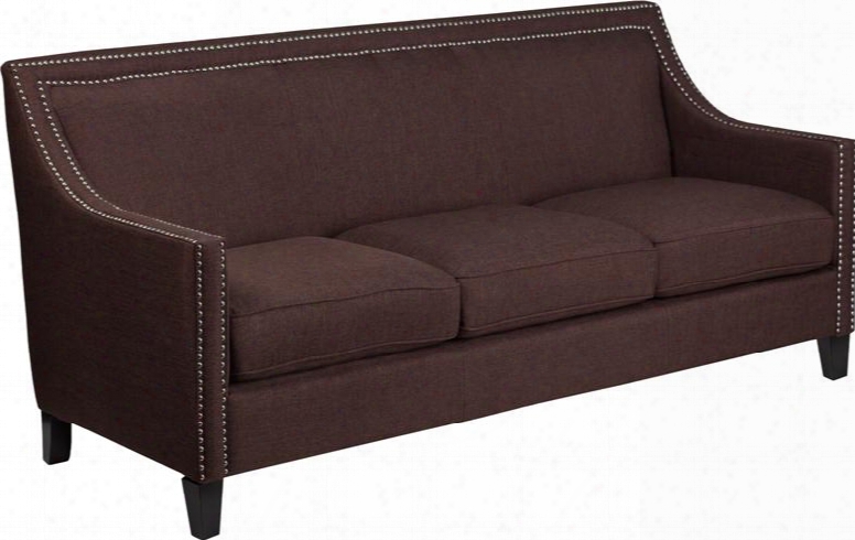 Ch-us-173030-3-bn-gg Hercules Compass Series Transitional Brown Fabric Sofa With Walnut
