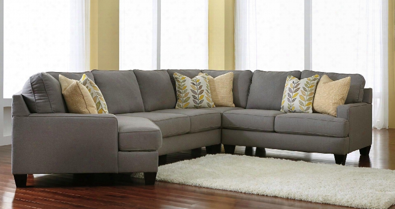 Chamberly Collection 24302-55-77-56-76 Sectional Sofa With Left Arm Facing Loveseat Wedge Right Arm Facing Loveseat And Left Arm Facing Cuddler In Alloy