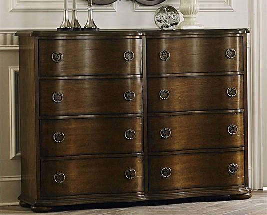 Cotswold Collection 545-br32 58" Bureau With 8 Drawers Full Extension Metal Side Drawer Glides And French & English Dovetail Construction In Cinnamon