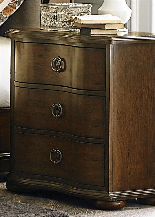 Cotswold Collection 545-br61 28" Night Stand With 3 Drawers Full Extension Metal Side Drawer Glides And French & English Dlvetail Construction In Cinnamon