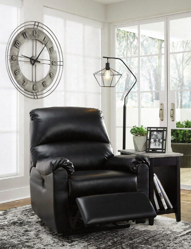 Crozier Collection  7630506 35" Power Recliner With Pillow Top Armrests Metal Drop-in Seat Box Plush Cushion Back And Faux Leather Upholstery In