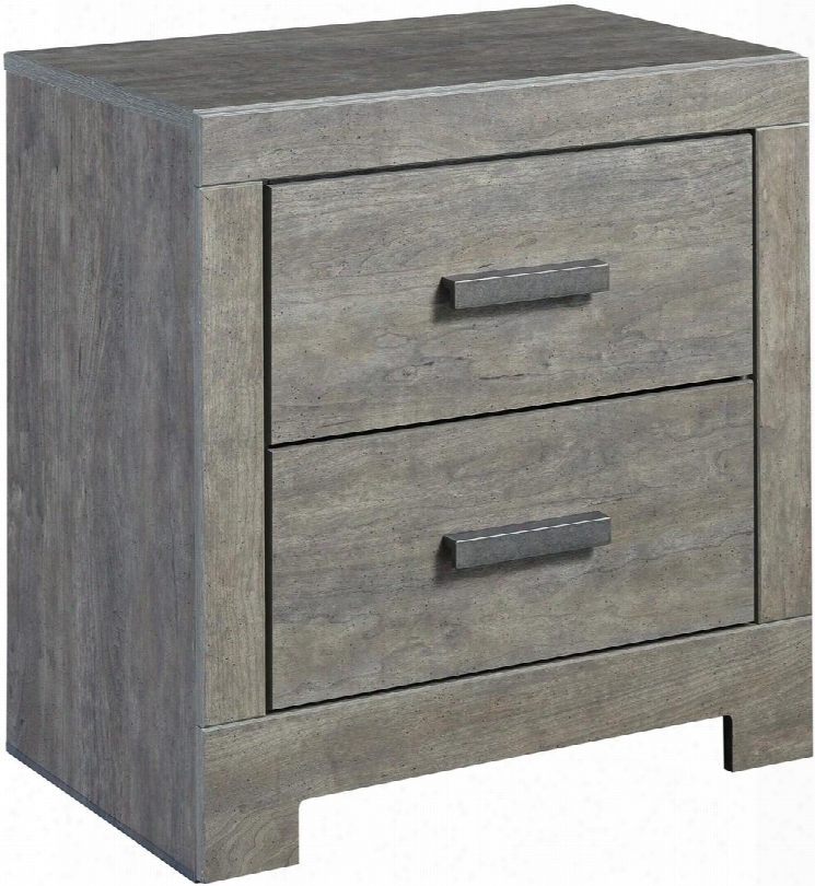 Cuulverbach Collection B070-92 24" Nightstand With 2 Drawers Usb Ports Large Satin Nickel Bar Pulls Side Roller Glides And Pearl Effect Over Replicated