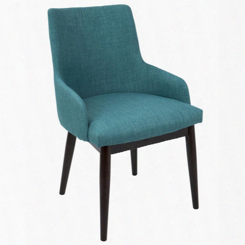 Dc-sntgo Wl+tl2 Santiago Mid-century Modern Dining / Accent Chair Teal Fabric Upholste Ry - Set Of