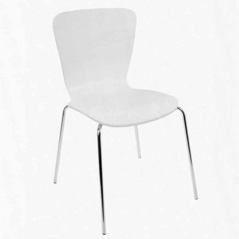 Dc-tw-stak W4 Woodstacker Contemporary Dining Chairs In White -set Of