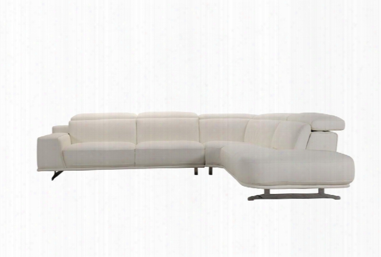 Divani Casa Benson Collection Vgvi31696-wht 127" 2-piece Leatherette Sectional Sofa With Left Arm Facing Sofa And Right Arm Facing Chaise In