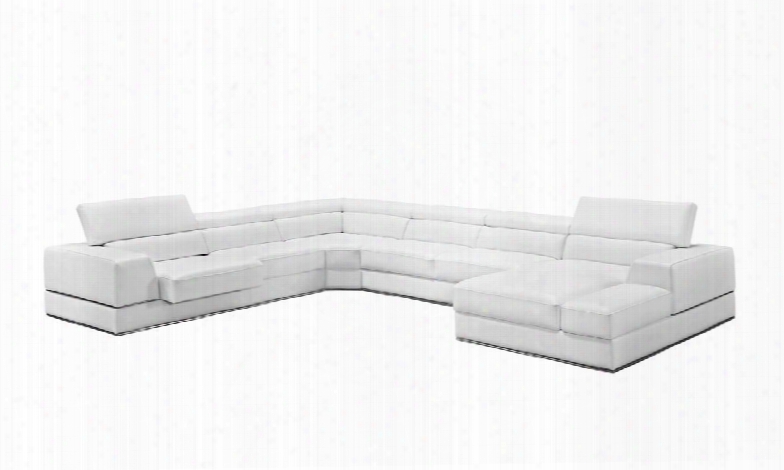 Divani Casa Pella Collection Vgca5106-wht 159" 4-piece Italian Leather Sectional Sofa With Lef Arm Facing Sofa Corner Armless Loveseat And Right Arm Facing