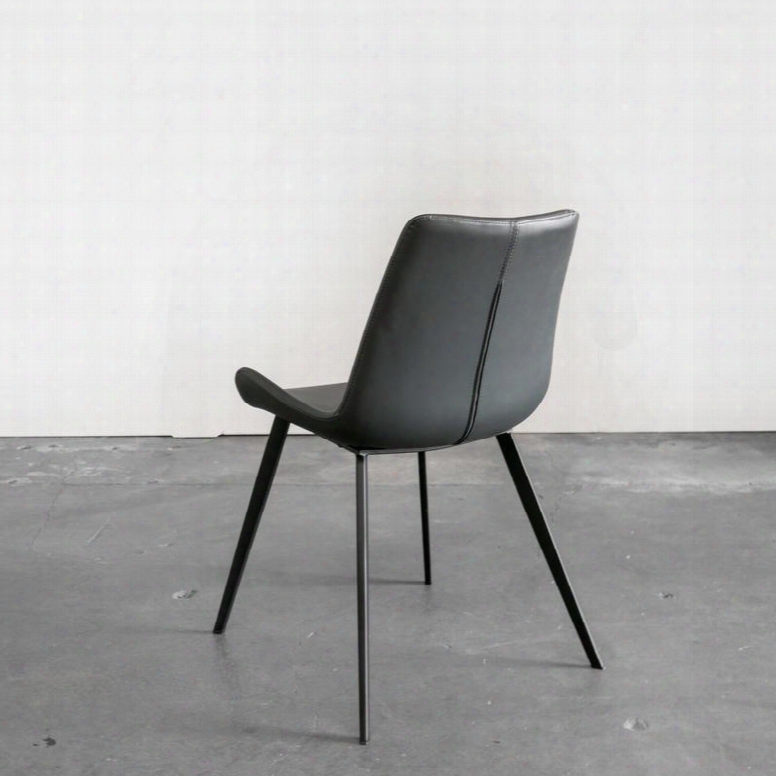 Dover Collection Chr-dvr-dkgr Set Of (2) 18" Dining Chair With Black Steel And European Style Design In Dark