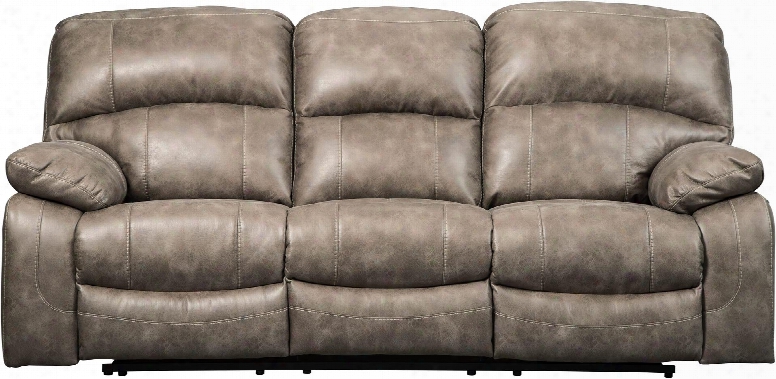 Dunwell Collection 5160215 87" Power Reclining Sofa With Wood Frame Construction Usb Charging Port Adjustable Headrest And Faux Leather Upholstery In