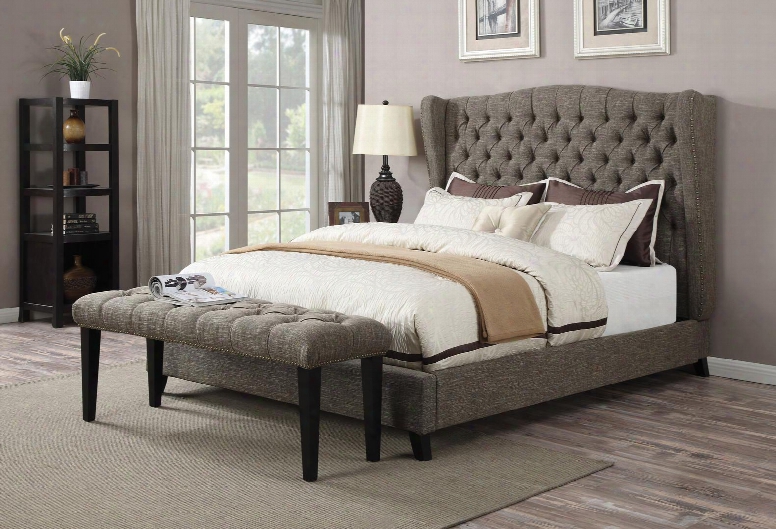 Faye Collection 20897ekb 2 Pc Bedroom Set With King Size Bed + Bed In 2 Tone Chocolate