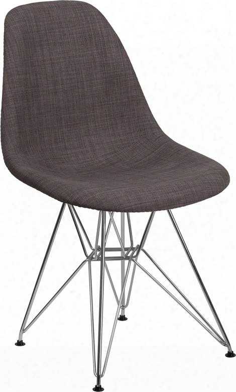 Fh-130-ccv1-fc100-gg Elon Series Siena Gray Fabric Chair With Chrome