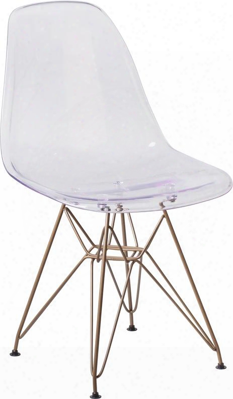 Fh-130-cpc1-gg Elon Series Ghost Chair With Gold Metal