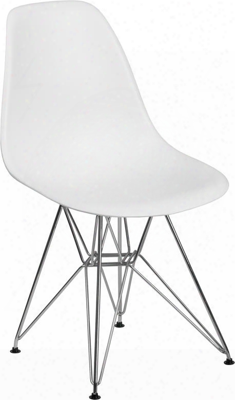 Fh-130-cpp1-wh-gg Elon Series White Plastic Chair With Chrome