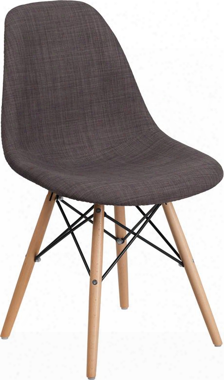 Fh-130-dcv1-fc100-gg Elon Series Siena Gray Fabric Chair With Wood