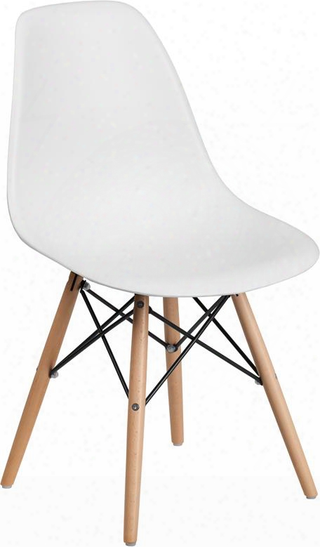 Fh-130-dpp-wh-gg Elon Series White Plastic Chair With Wood