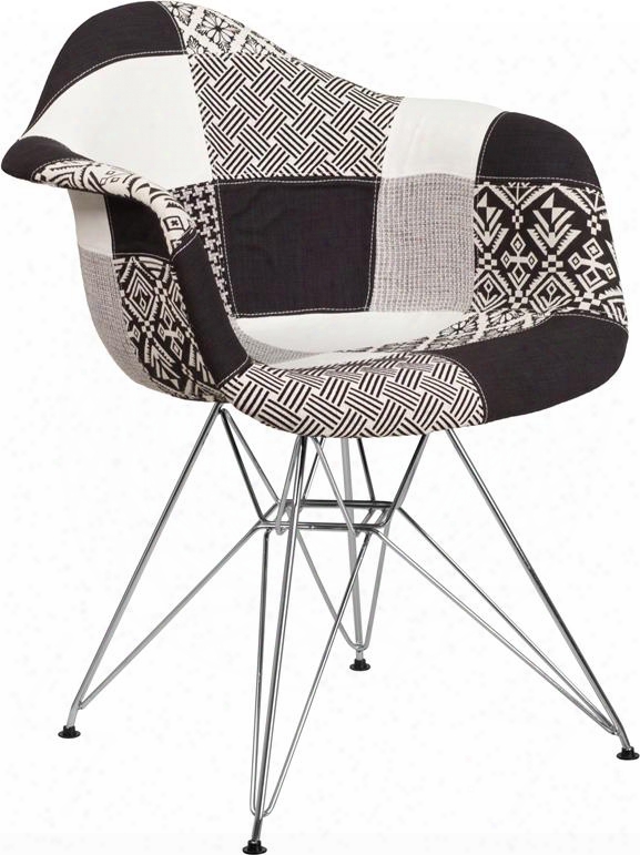 Fh-132-ccv1-pk4-gg Alonza Series Turin Patchwork Fabric Chair With Chrome