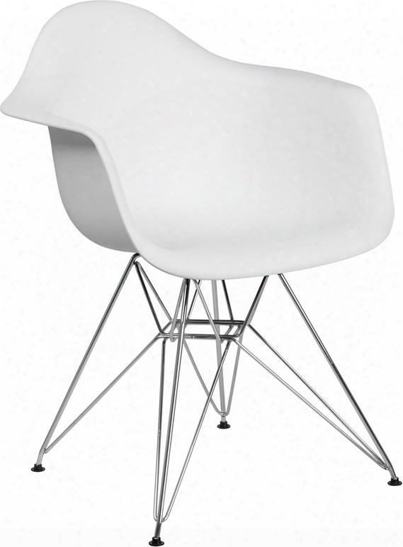 Fh-132-cpp1-wh-gg Alonza Series White Plastic Chair Wi Th Chrome